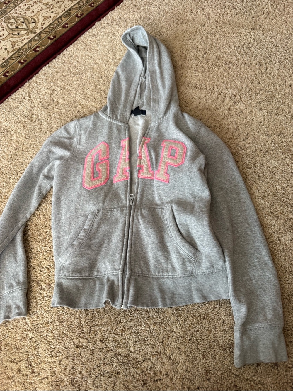 Girls grey zip up hoodie 🩶💕